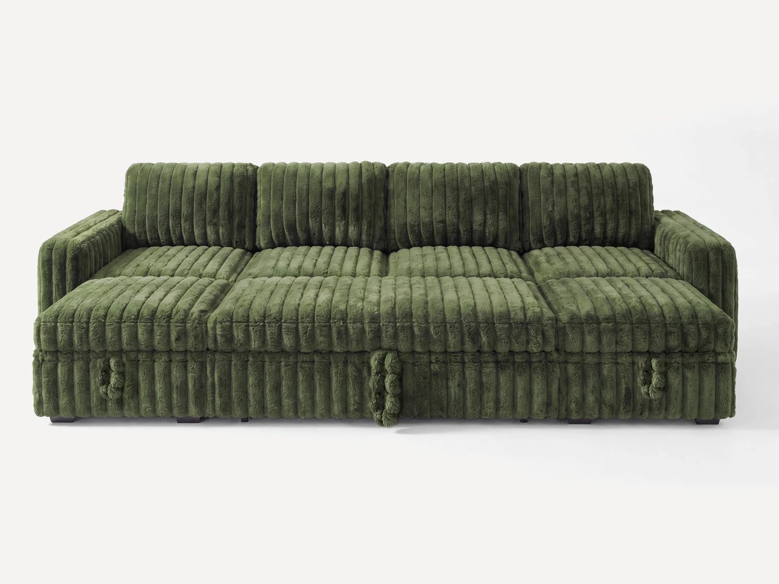 Molit 6-Piece Pull-Out Sectional
 #Color_Faux Rabbit Fur Green 