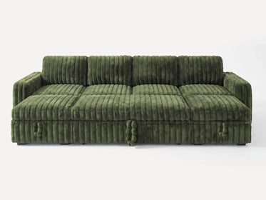 Molit 6-Piece Pull-Out Sectional
 #Color_Faux Rabbit Fur Green 