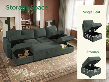 Molit 6-Piece Pull-Out Sectional
#Color_Corduroy Green