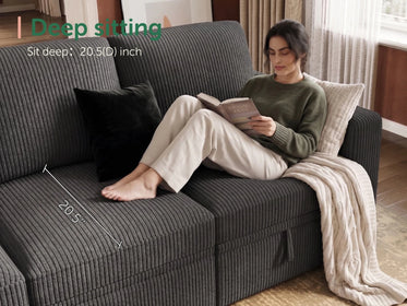 Molit 6-Piece Pull-Out Sectional
#Color_Corduroy Gray