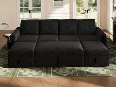 Molit 6-Piece Pull-Out Sectional
#Color_Velvet Black
