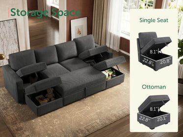 Molit 6-Piece Pull-Out Sectional
#Color_Corduroy Gray