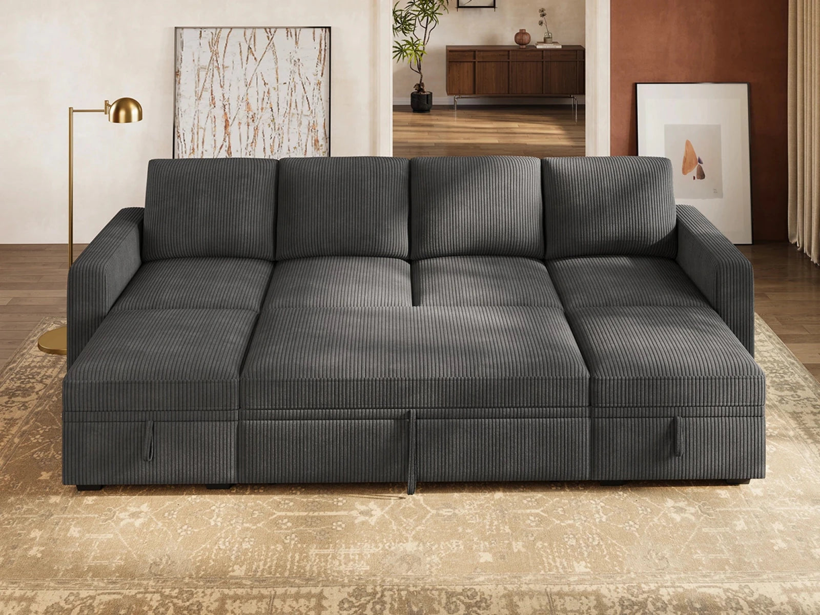 Molit 6-Piece Pull-Out Sectional
#Color_Corduroy Gray