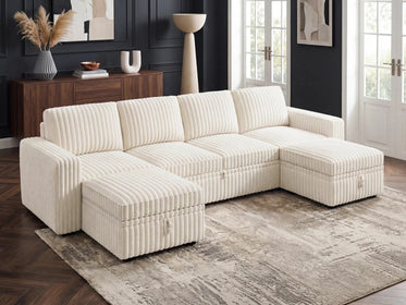 Molit 6-Piece Pull-Out Sectional
 #Color_White