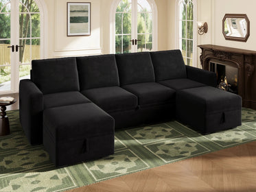 Molit 6-Piece Pull-Out Sectional
#Color_Velvet Black