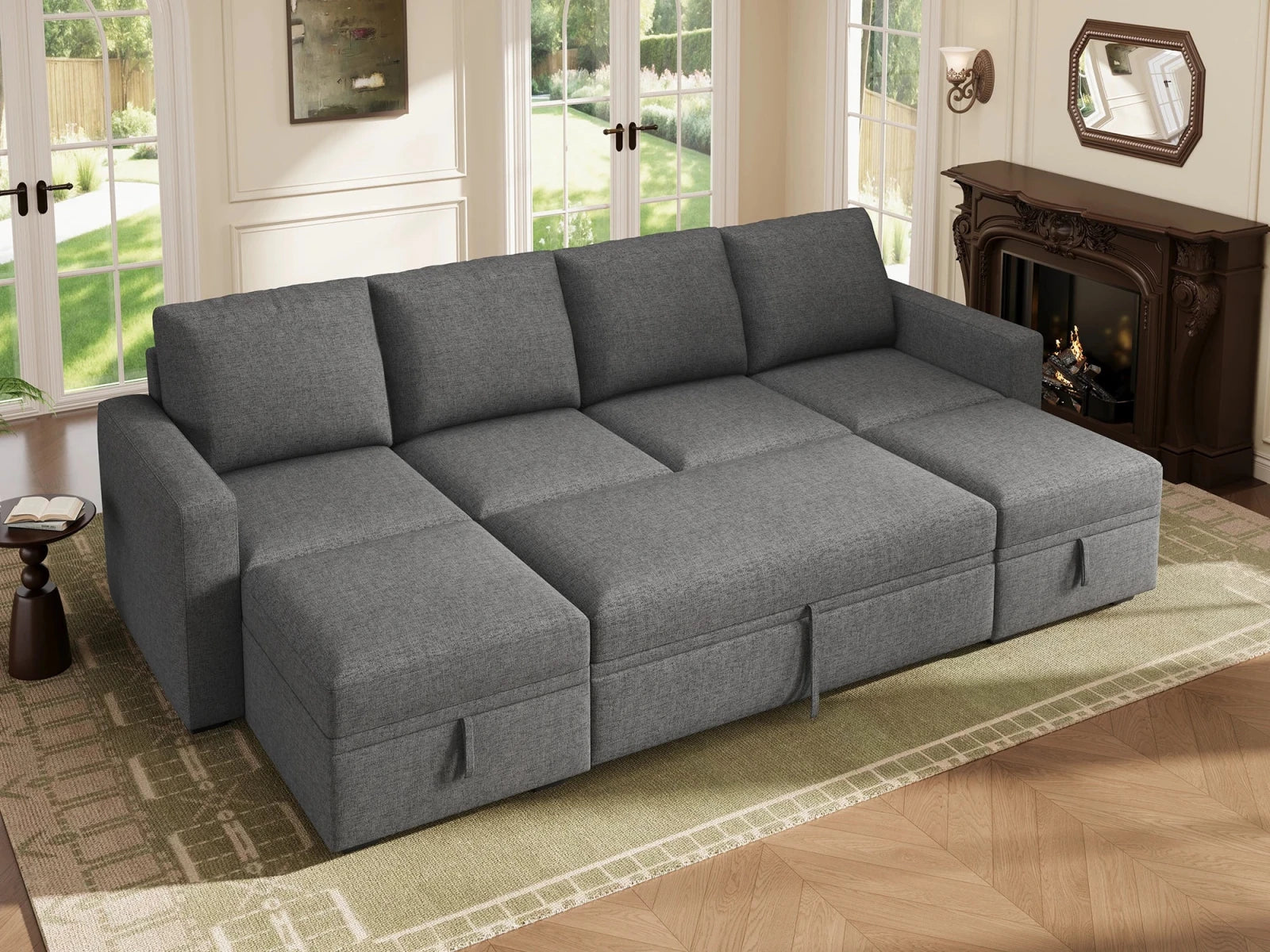 Molit 6-Piece Pull-Out Sectional
 #Color_Dark Gray