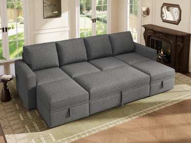 Molit 6-Piece Pull-Out Sectional
 #Color_Dark Gray