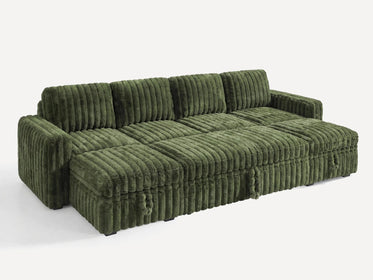 Molit 6-Piece Pull-Out Sectional
 #Color_Faux Rabbit Fur Green 
