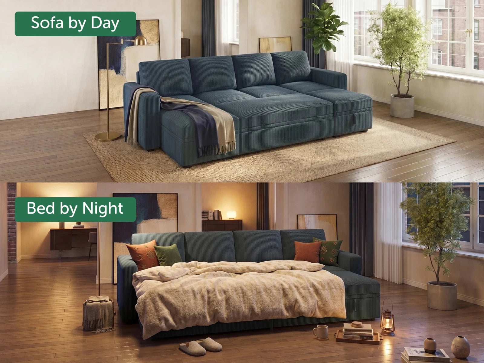 Molit 6-Piece Pull-Out Sectional
#Color_Corduroy Blue