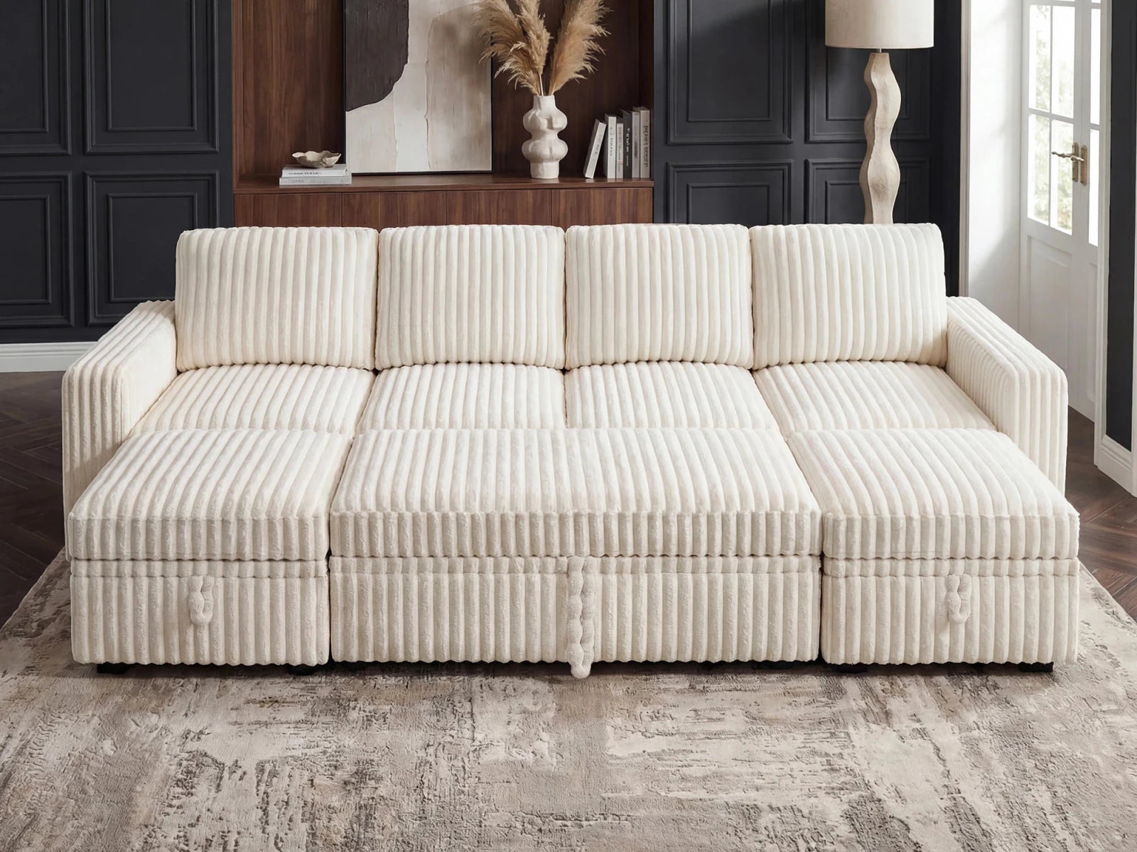 Molit 6-Piece Pull-Out Sectional
 #Color_White