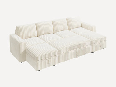 Molit 6-Piece Pull-Out Sectional
 #Color_White