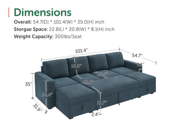 Molit 6-Piece Pull-Out Sectional
#Color_Corduroy Blue