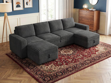 Molit 6-Piece Pull-Out Sectional
 #Color_Gray