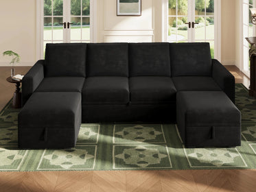 Molit 6-Piece Pull-Out Sectional
#Color_Velvet Black