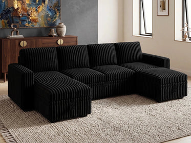 Molit 6-Piece Pull-Out Sectional
 #Color_Black