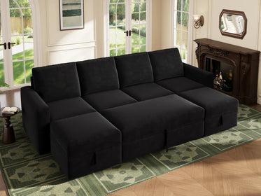 Molit 6-Piece Pull-Out Sectional
#Color_Velvet Black