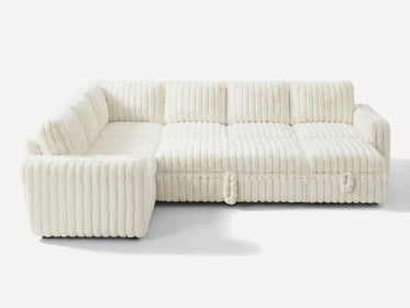 Molit 7-Piece Pull-Out Sectional
 #Color_Faux Rabbit Fur Ivory