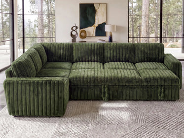 Molit 7-Piece Pull-Out Sectional
 #Color_Faux Rabbit Fur Green 
#Hover