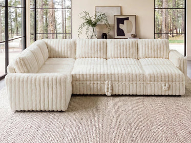 Molit 7-Piece Pull-Out Sectional
 #Color_Faux Rabbit Fur Ivory
#Hover