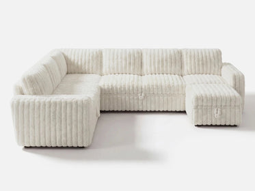 Molit 7-Piece Pull-Out Sectional
 #Color_Faux Rabbit Fur Ivory