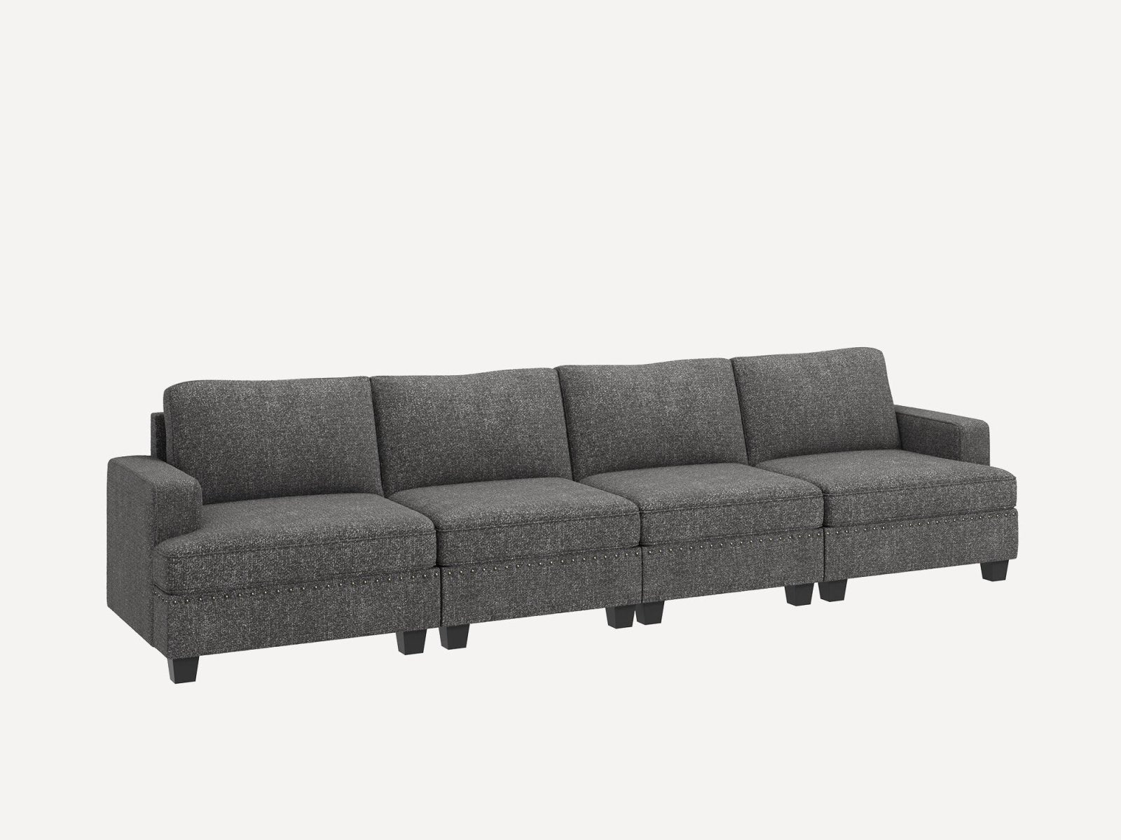NOLANY 4-Seat Corner Modular Sofa Oversized Sectional Couch for Living Room #Color_Light Grey