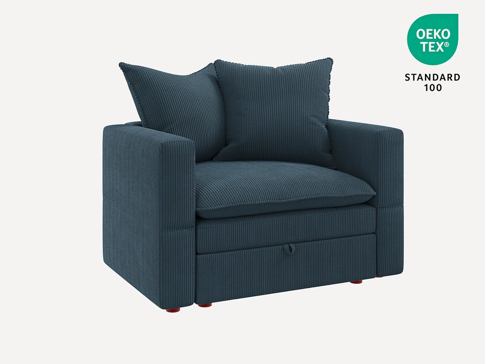 HONBAY Plush Double-Layer Cushion Corduroy Modular Armchair
#Color_Corduroy Blue