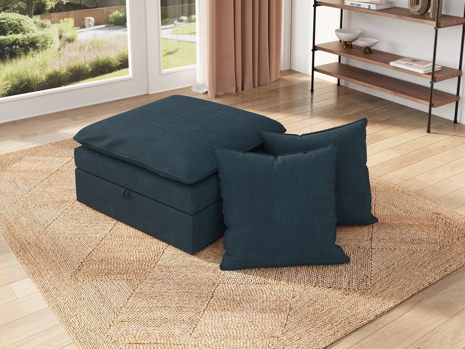 Opua Corduroy Cloud Ottoman with 2 Back Cushions