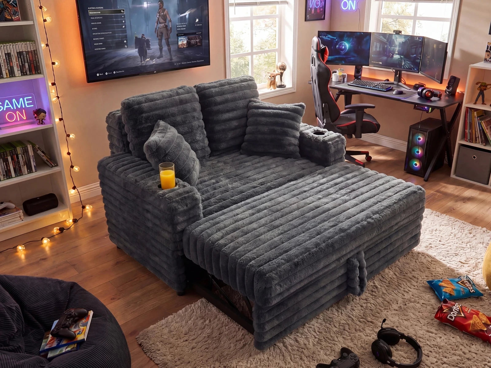 #Color_Faux Rabbit Fur Gray