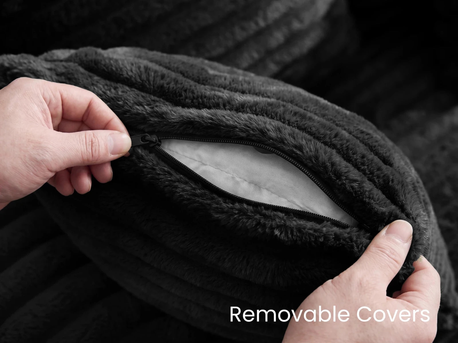#Color_Faux Rabbit Fur Black