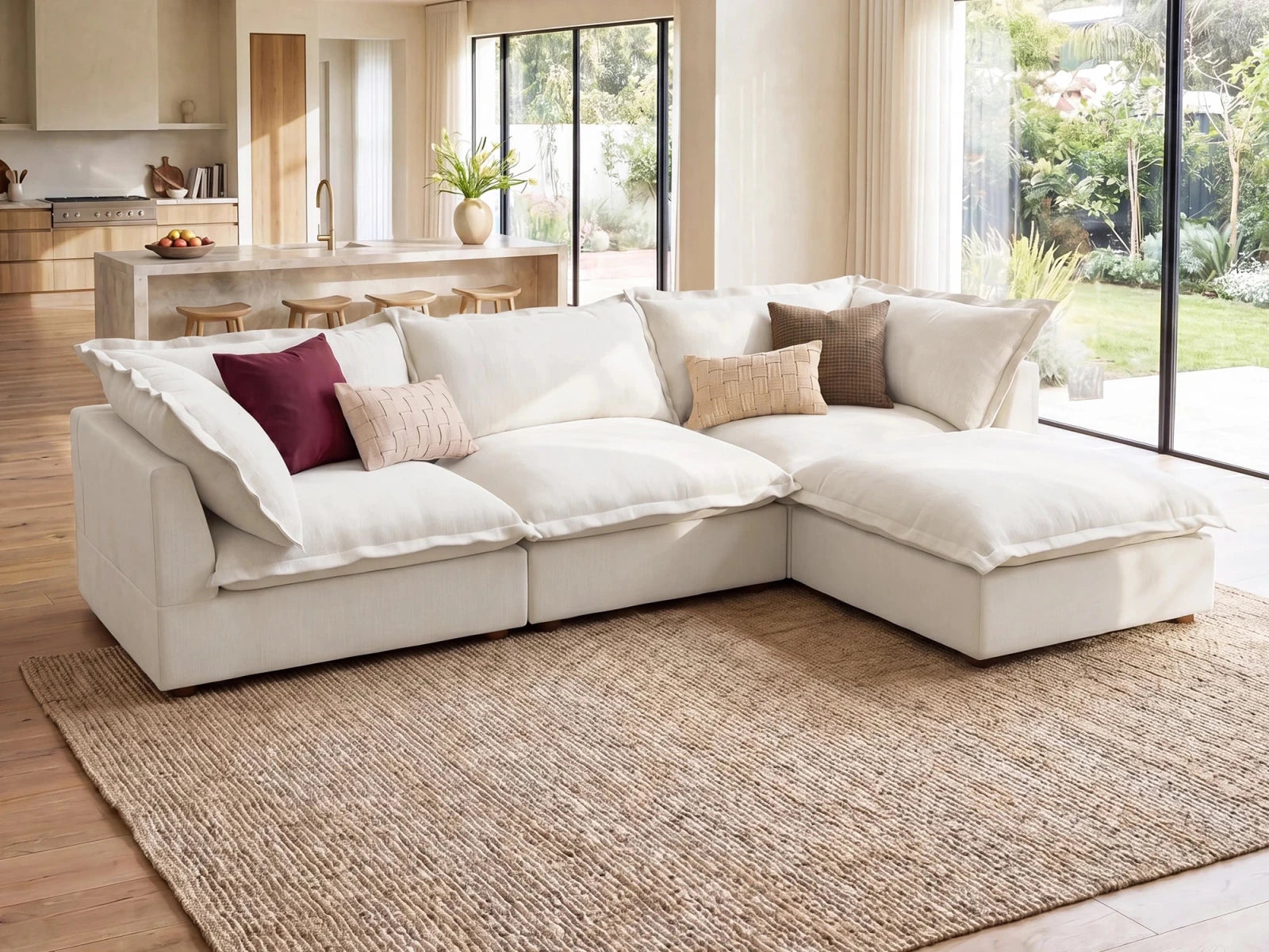 Vora 4-piece Cloud Modular Sectional Sofa
#Color_ Beige