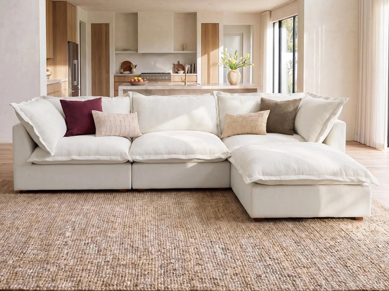 Vora 4-piece Cloud Modular Sectional Sofa
#Color_ Beige