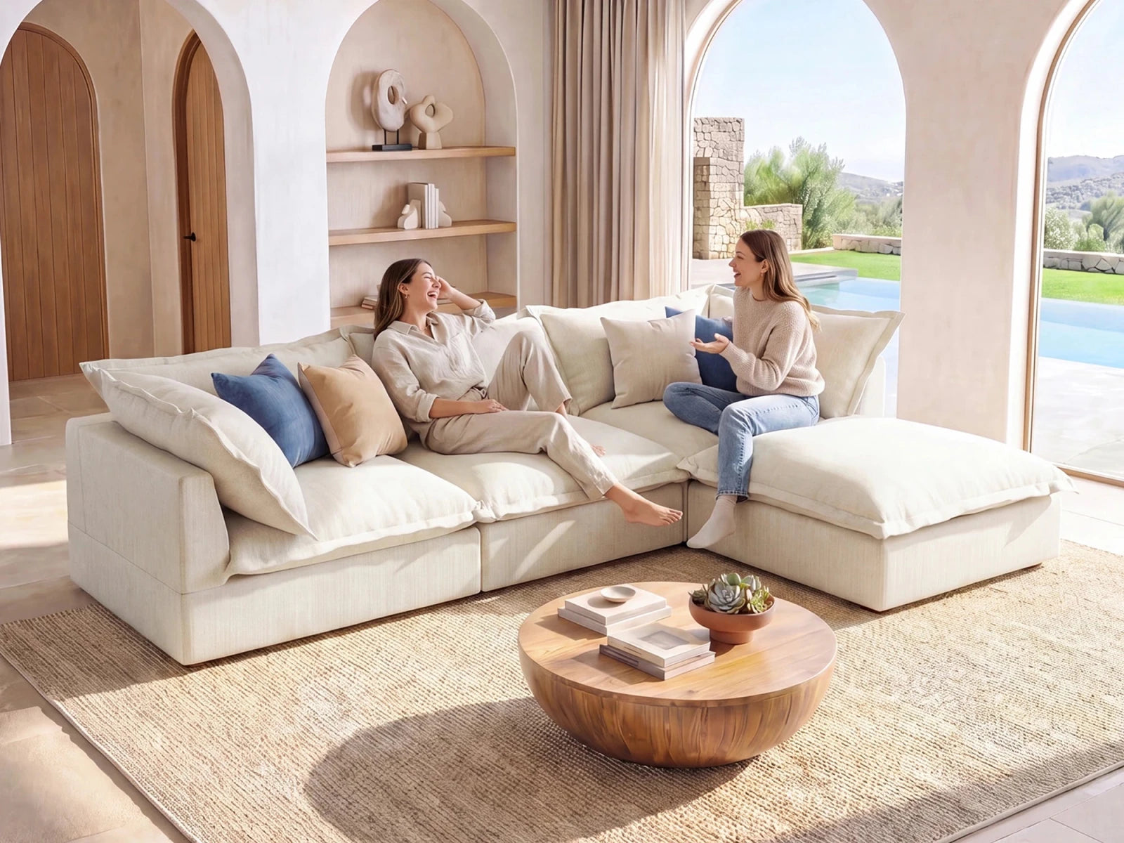 Vora 4-piece Cloud Modular Sectional Sofa
#Color_ Beige