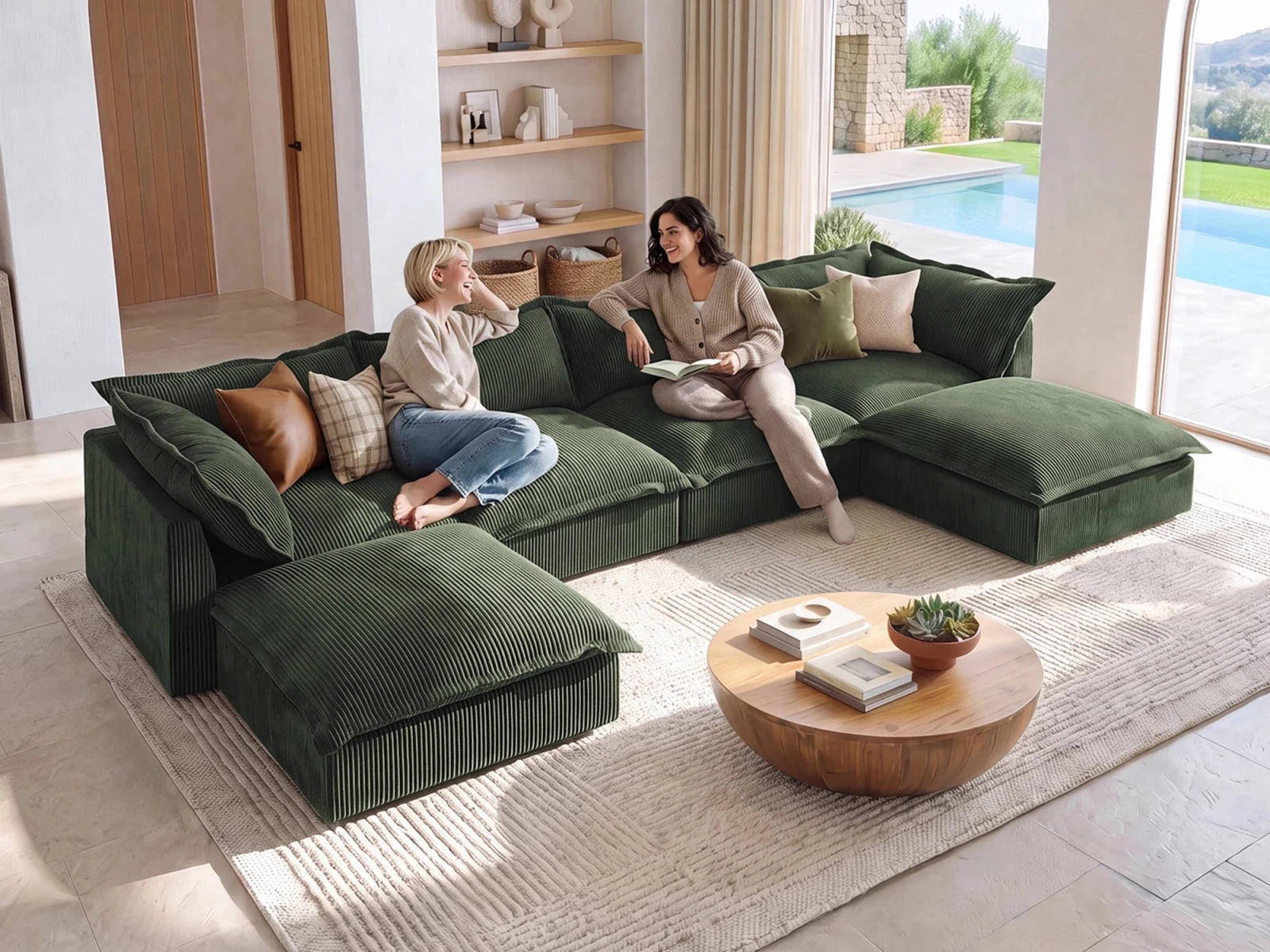 Vora 6-piece Cloud Modular Sectional Sofa
#Color_ Green