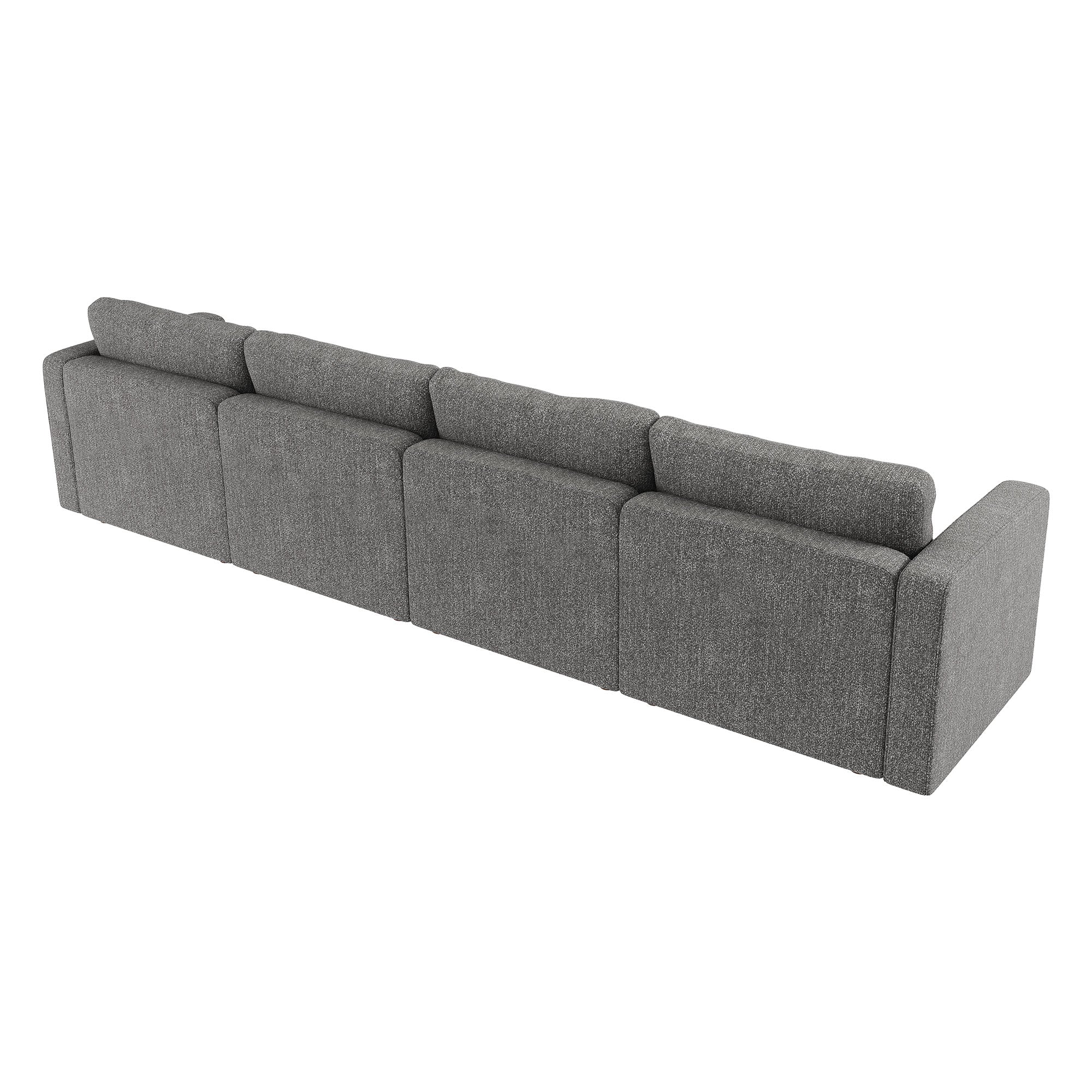 HONBAY Polyester 4 Seaters Spacious Modular Sofa Couch with Hidden Storage Space