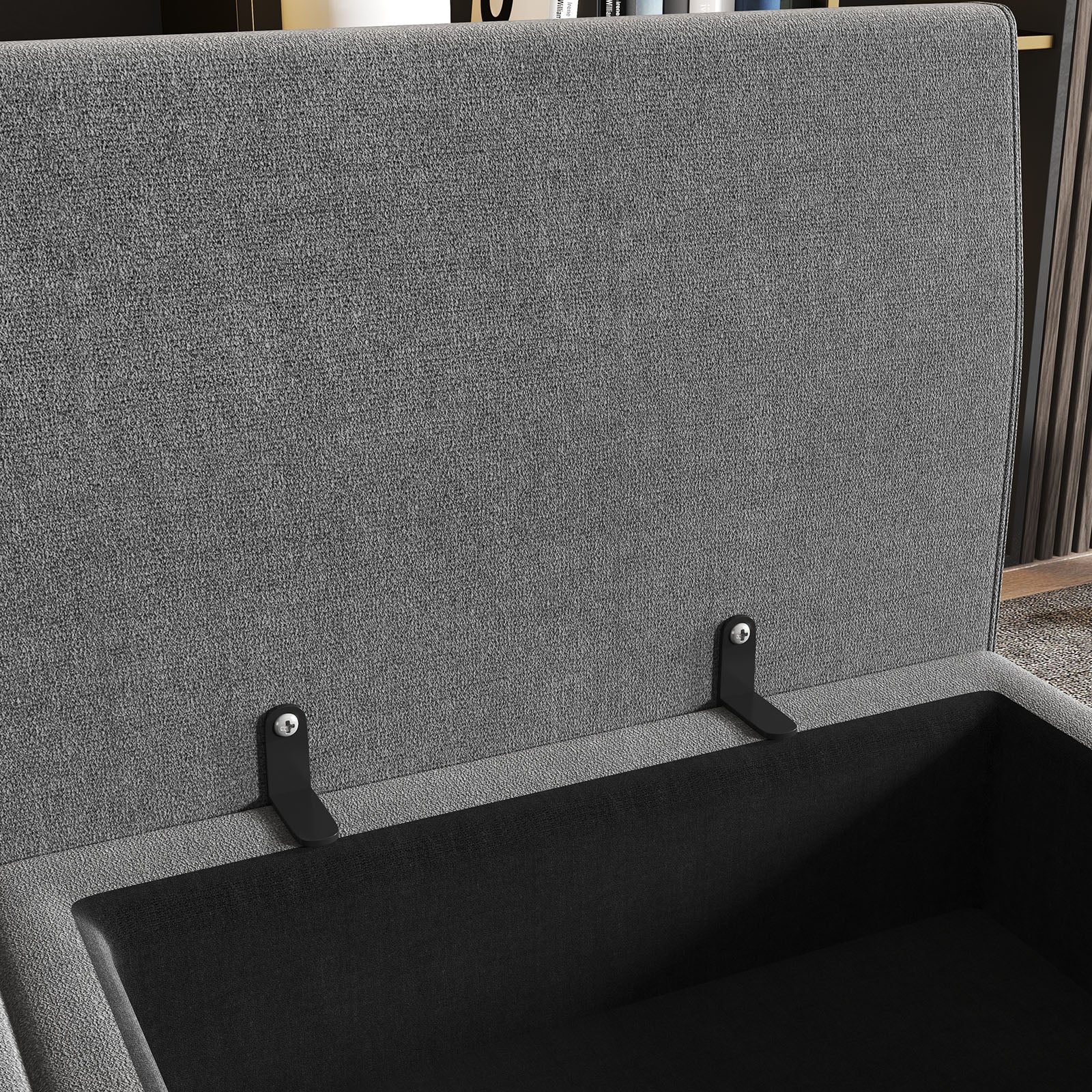 HONBAY Removable Backrest Frame with 2 Connectors for Modular Sofa（not included pillows）