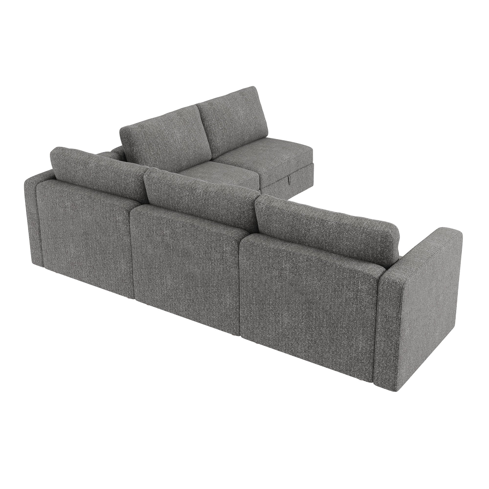 HONBAY Polyester 5 Seaters Modular Sectional Sofa with High Resilience Foam