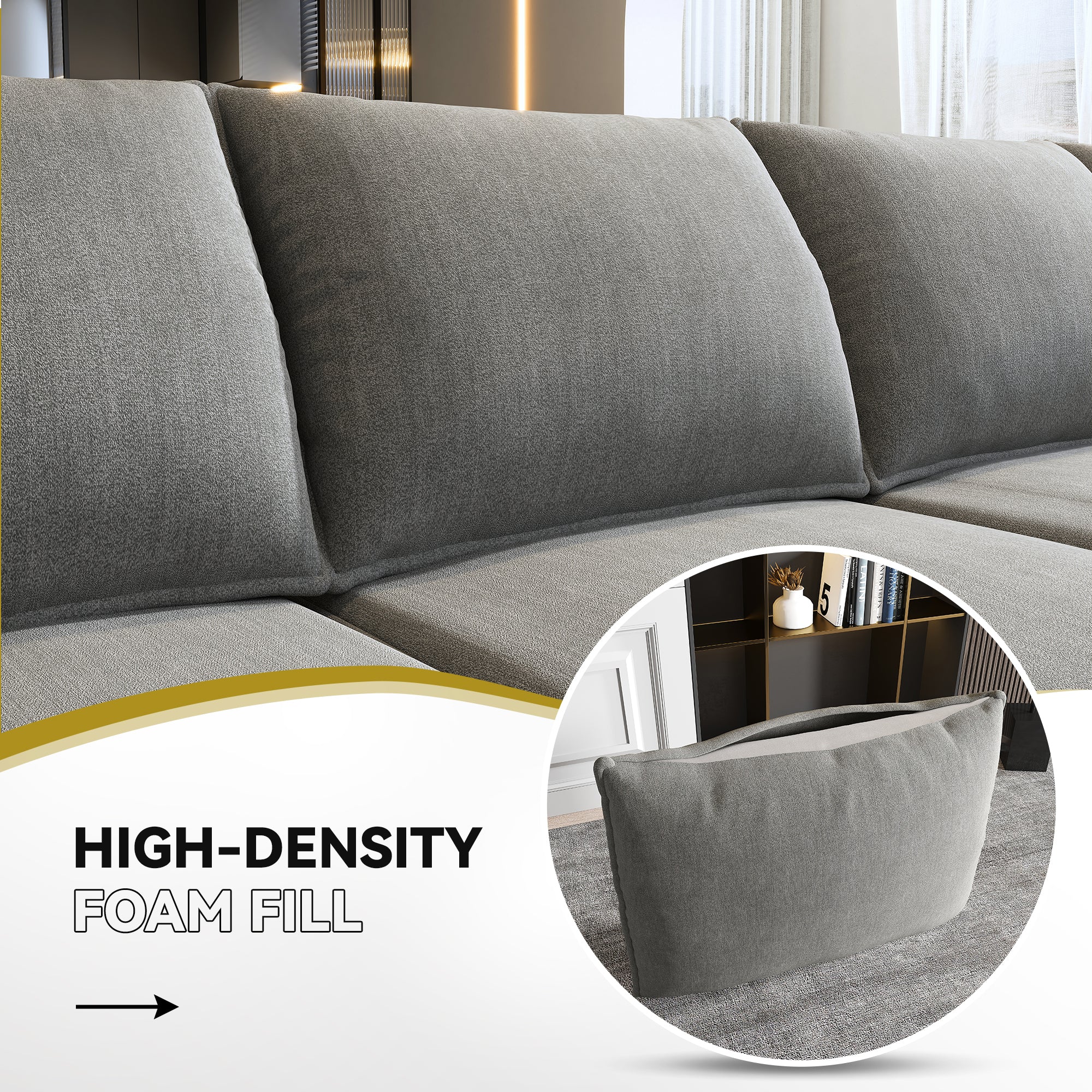 HONBAY High Quality Luxury Modular Sofa with Storage Space