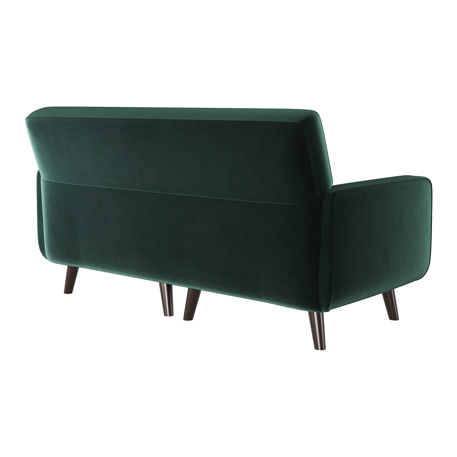 HONBAY Green 2 Seater Velvet Sofa with Square Armrests 