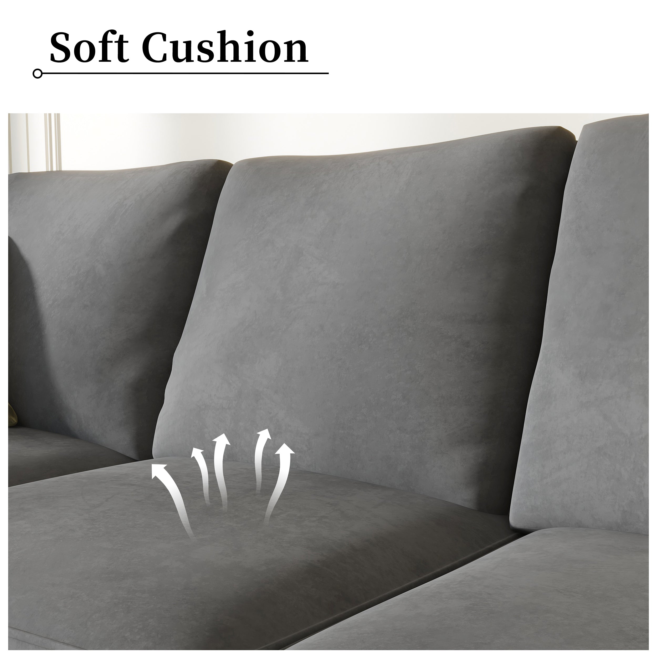 NOLANY Suede Fabric Sofa Thickened Cushion