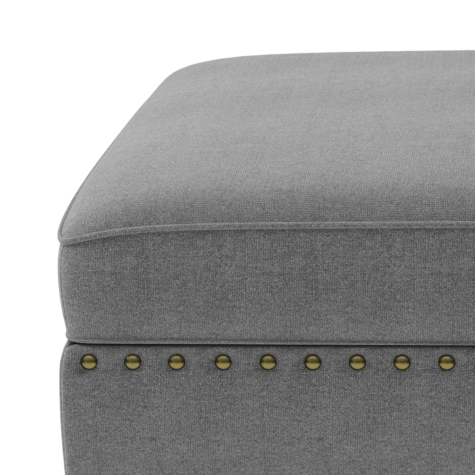 Honbay Grey Storage Ottoman Bench Footrest