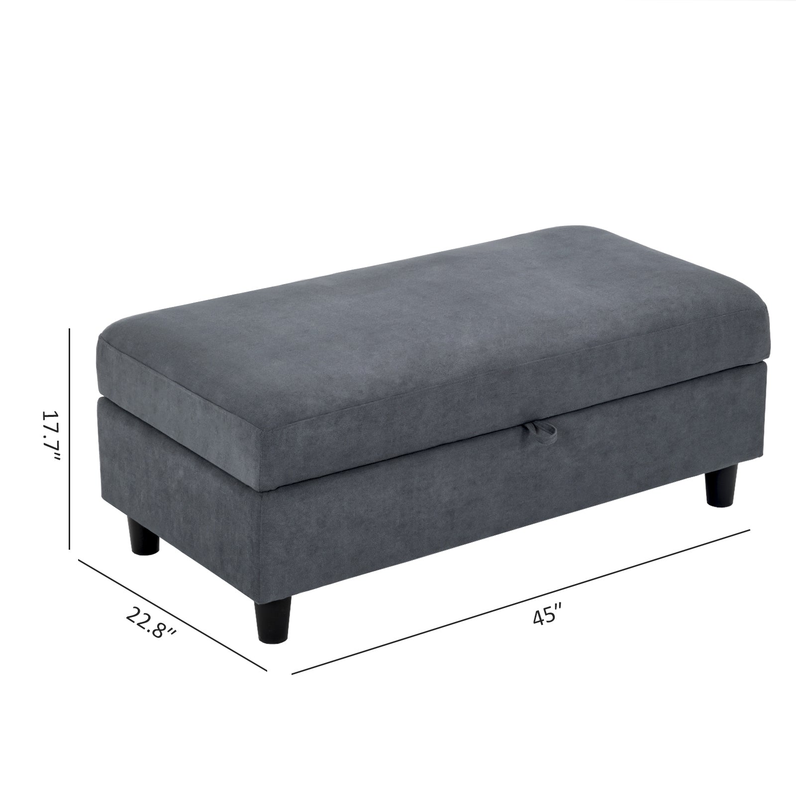 45 inch Upholstered Storage Bench Ottoman 