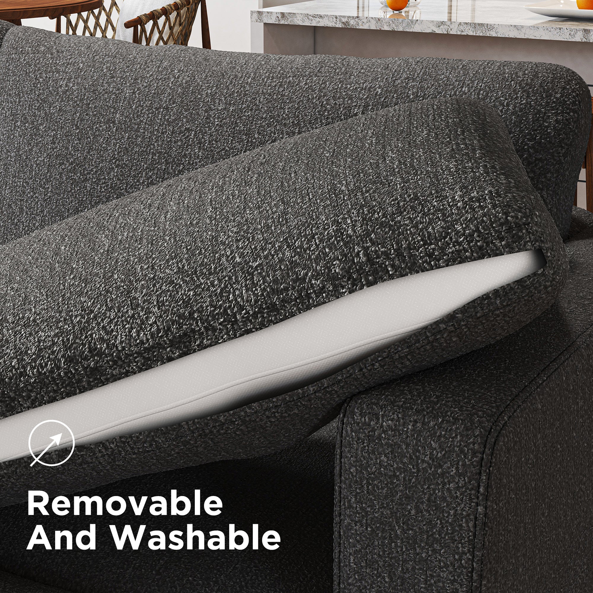 Removable and Washable Back Cushion Cover of HONBAY Modular Sectional Sofa