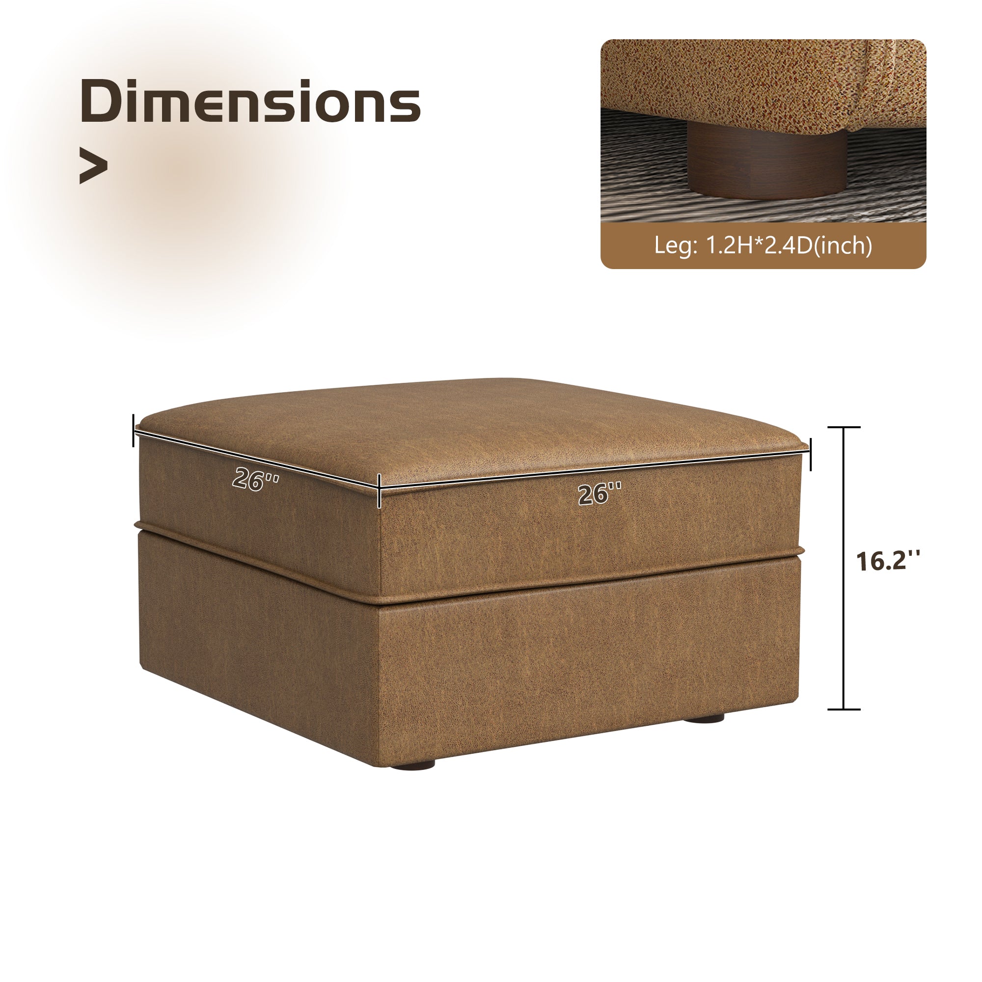NOLANY Ottoman Module Seat Cube for Sectional Modular Sofas