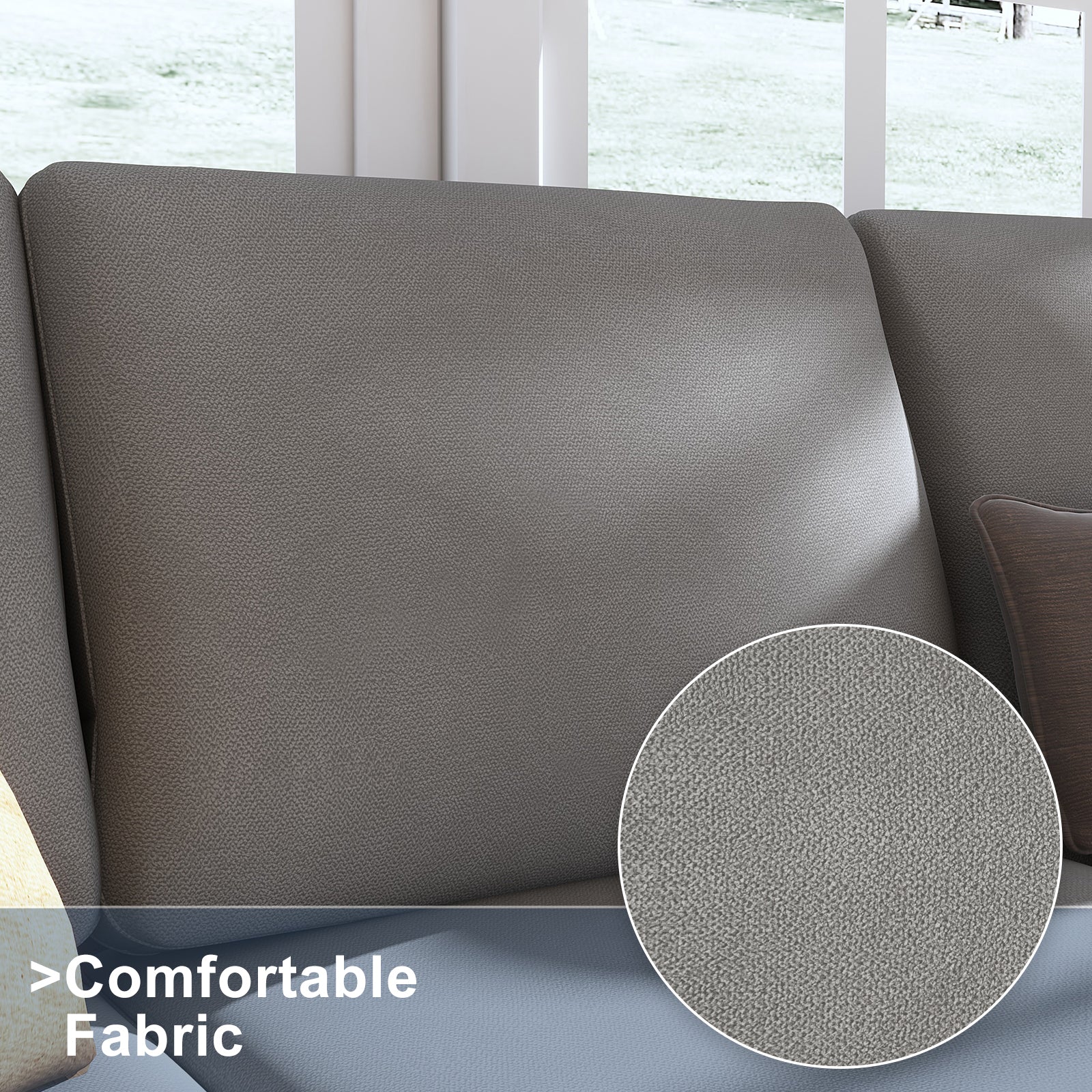 HONBAY Sectional Sofa Comfortable Cushion